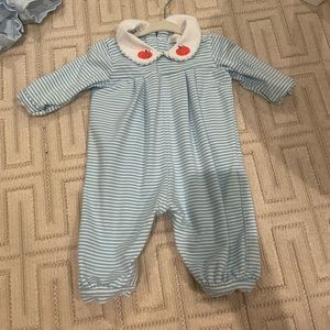 Boys striped pumpkin romper 3 month- cecil and Lou